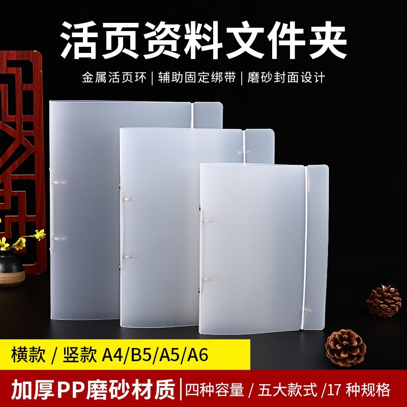 공장 도매 A4 금속 구멍 바인더 간단한 젖빛 반투명 사무실 저장 이동식 바인더 폴더