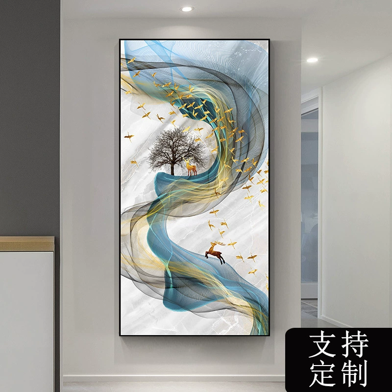 Self-adhesive modern three dimensional stickers on wall, light luxury style, 3D
