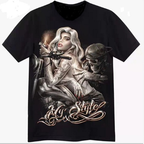 Summer New European and American 3D Digital Printing Short-sleeved Casual Motorcycle Men's T-shirt Fashion Trendy 2024 Summer New European and American 3D Digital Printing Short-sleeved Casual Motorcycle Men's T-shirt Fashion Trendy 2024