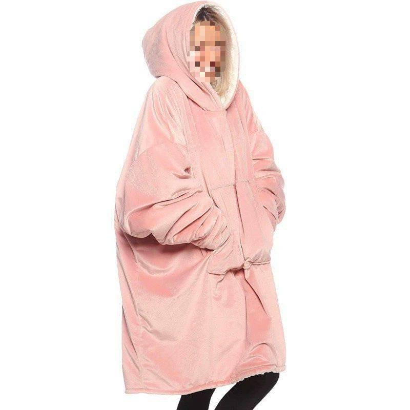 Теплый флисовый свитер-плед для отдыха на природе, с капюшоном, для защиты от холода