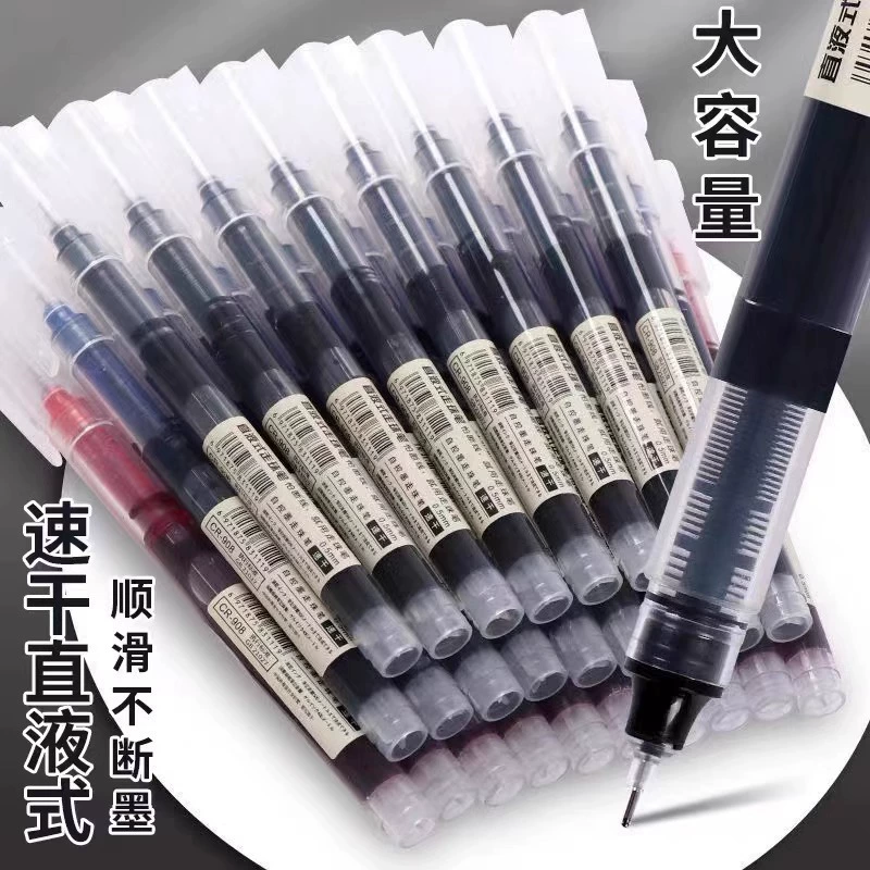 Rollerball quick dry black capacious rollerball pen, disposable ballpoint pen