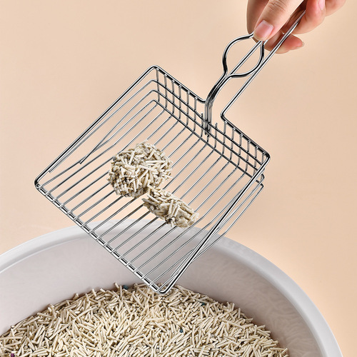 Metal cat litter shovel pet utensils bentonite beach shovel cat sand iron shovel poop scooper toilet pickup