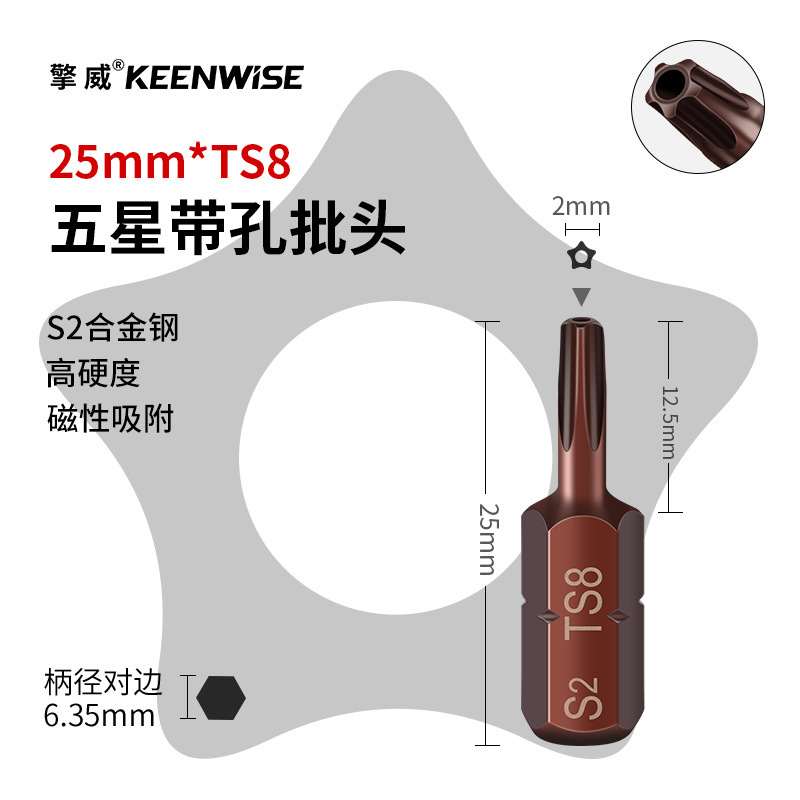 十字短批头套装超短内六角披头一字梅花带孔三角五星U型四方25mm|undefined