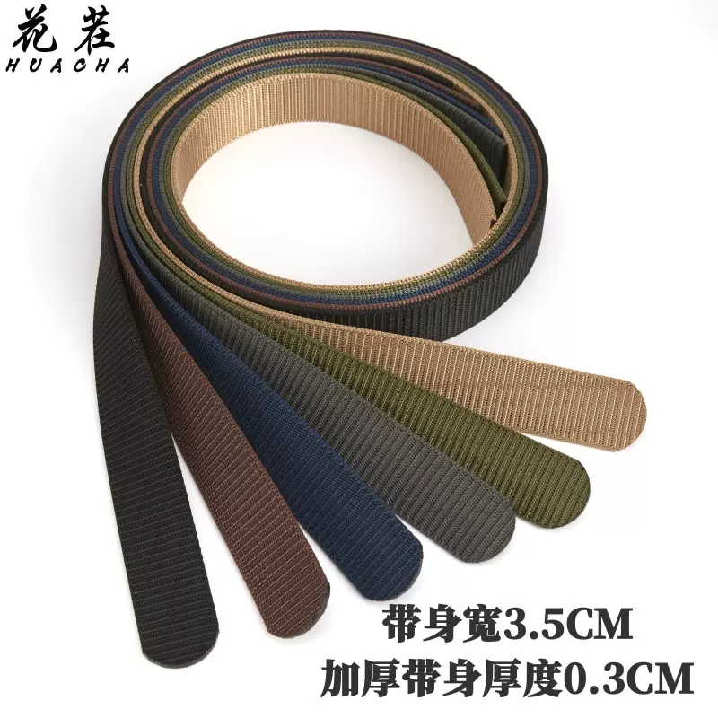 现货批发3.5cm加厚坦克纹尼龙腰带带身 0.3CM厚度自动扣无孔带身