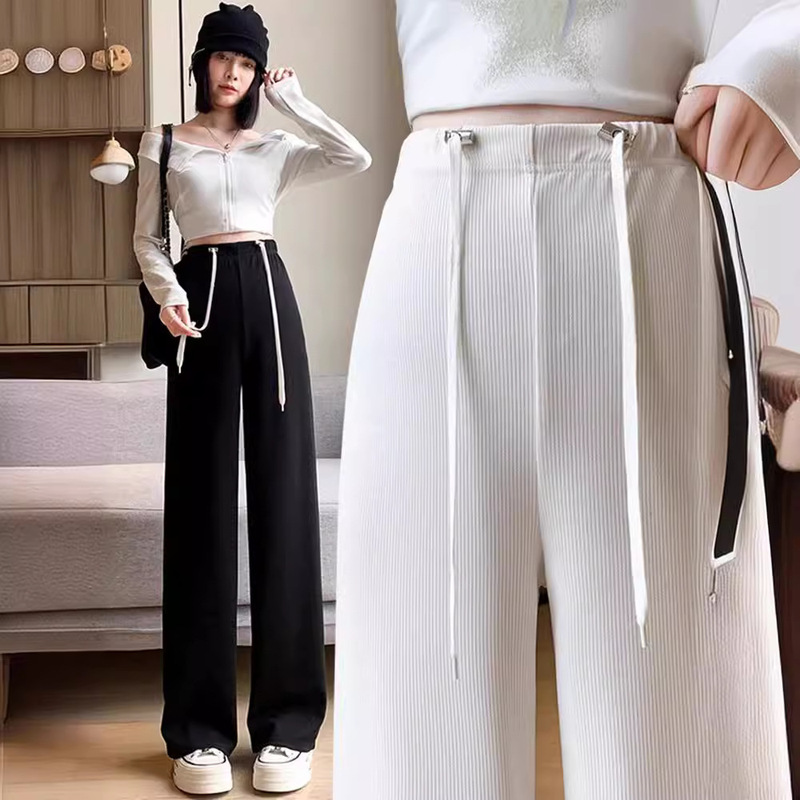 Pregnant women spring new tide mom drawstring pants after pregnancy can wear narrow version wide leg pants large size leggings manufacturers wholesale