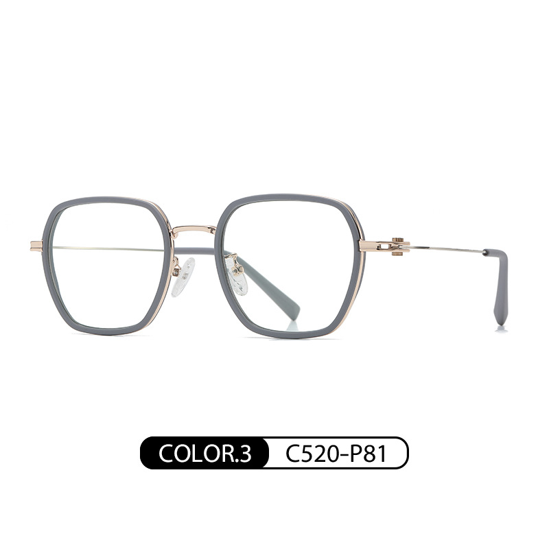 Nuevo anti-azul gafas de luz TJ822 moda multilateral gafas lisas TR + metal mezclado gafas de miopía gafas