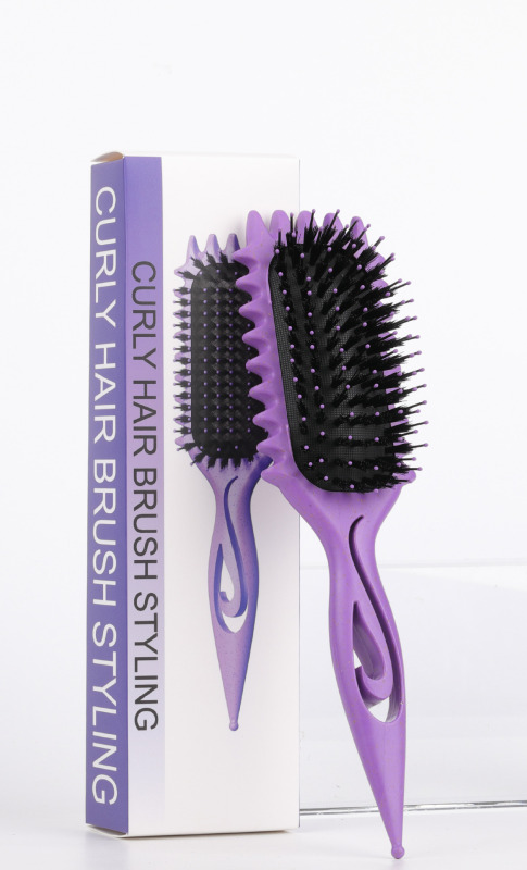 跨境爆款镂空梳尖尾定义梳按摩弹跳梳curl define stying brush|undefined