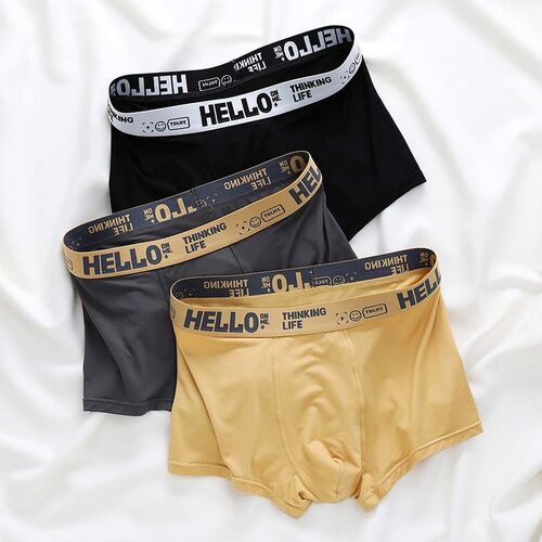 Men's Antibacterial Lettered Breathable Straight Leg Pants - Fashionable Autumn/Winter New Insoles for Teenagers - Comfortable and Simple Four-Corner Pants - Trendy