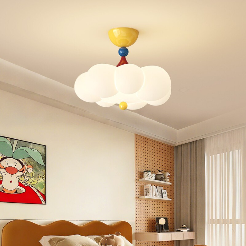 Cross-Border Young People's Bedroom Lamp Creative Colorful Dopamine Bubble Ceiling Lamp Cream Style Modern Minimalist Room Lamp