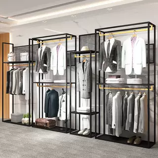 展示架男装店双层货架商场西装展示柜落地靠墙组合架陈列架多层