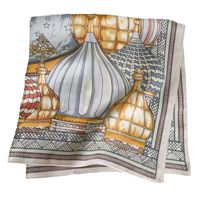 Nicho francés Blue Castle bufanda mujer nueva protección solar patrón de espiga pequeña bufanda cuadrada suave algodón y lino sensación pequeño chaleco