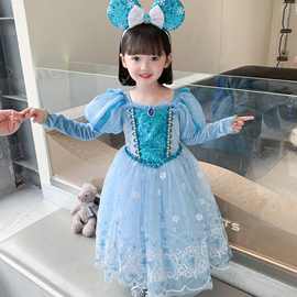 女童万圣节 cos 装扮表演服 儿童童话公主蓬蓬礼服裙小女孩化妆舞