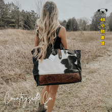 C 63166 Cow Print Fur Tote Gym Bag ��ţ�y������