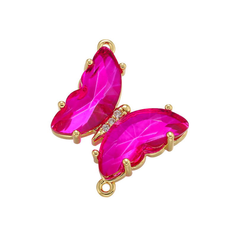 1 Piece Copper Zircon Butterfly Pendant display picture 3