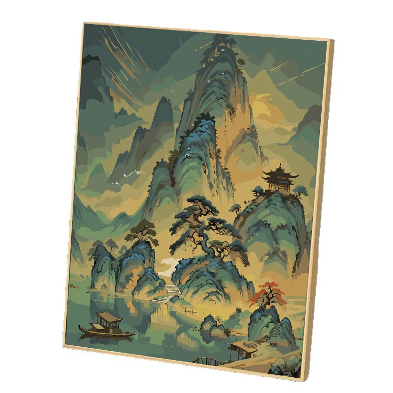 中国风数字油画diy小众自然风景填色油彩画卧室挂墙房间装饰画|undefined