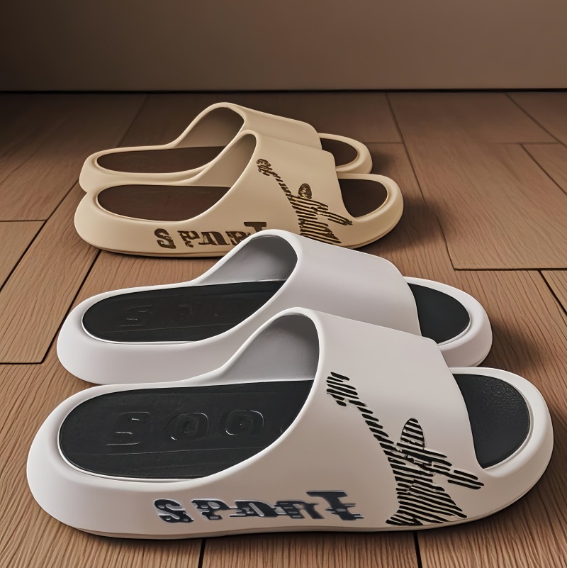 여름 스포츠 실내 두꺼운 슬리퍼 남성용 미끄럼 방지 부드러운 바닥 똥-외장 착용 커플의 오픈 발가락 슬리퍼