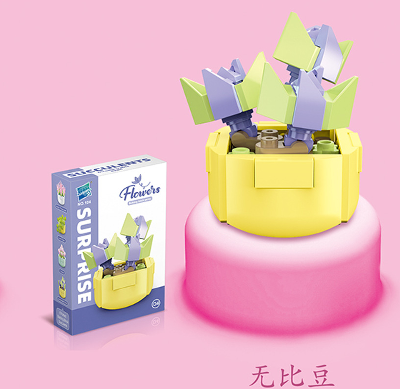 Diamante caballo bloques de construcción flor suculenta olla creativa ramo decoración compatible con Lego niños pequeñas partículas ensambladas juguetes al por mayor