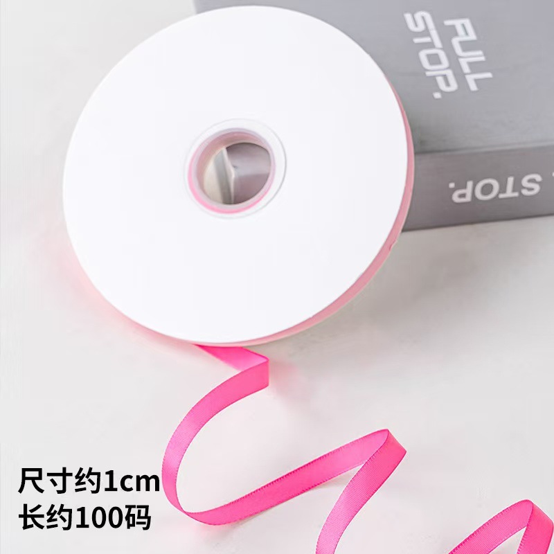 1cm de poliéster de doble cara cinta de color puro decoración de pastel caja de regalo embalaje floral cinta horneado cinta de decoración