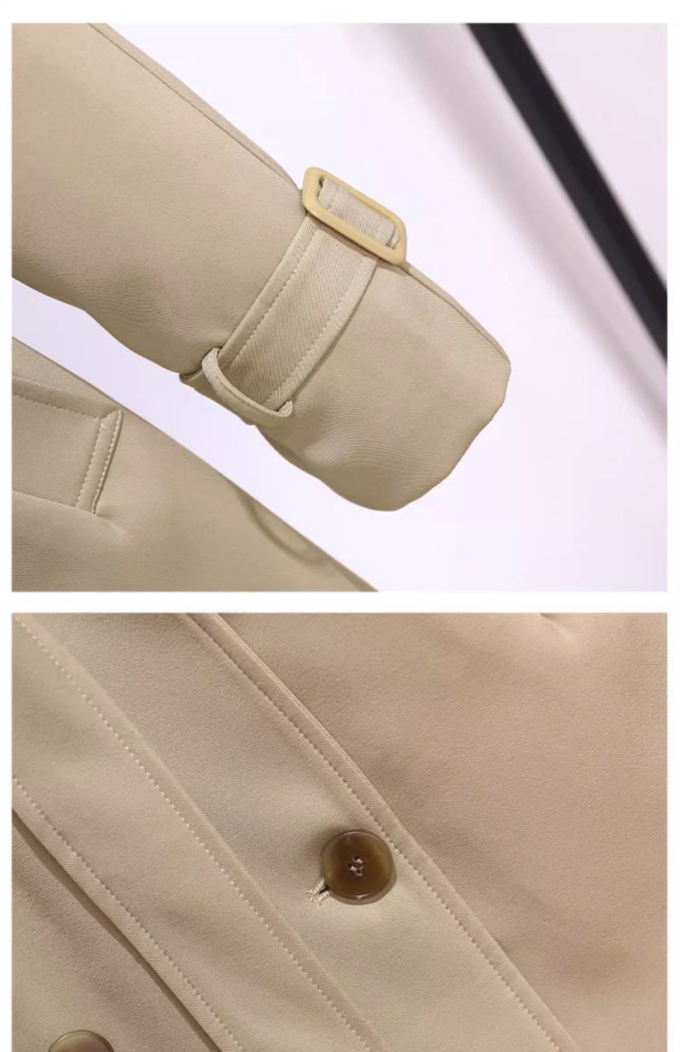 Dam trenchcoat halvlång elegant midjebälte för vår och höst_voghion.com