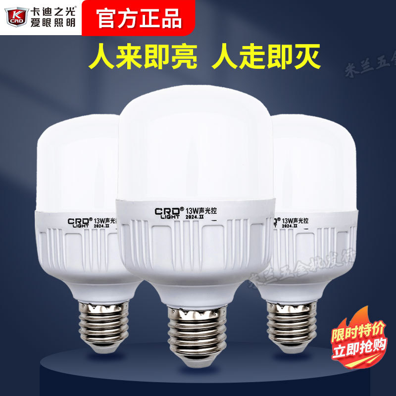 Cardi Light led acústico y luz bombilla E27 tornillo lámpara de inducción de cuerpo humano escalera doméstica pasillo luz acústica
