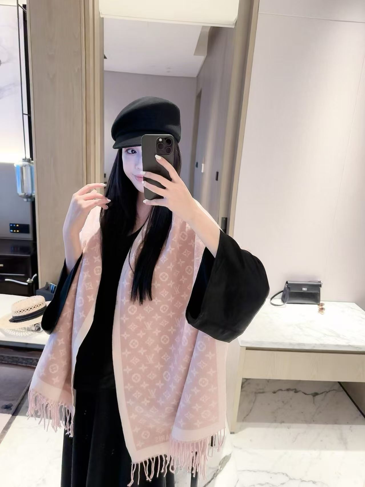 Louis Vuitton Monogram Scarf Pink