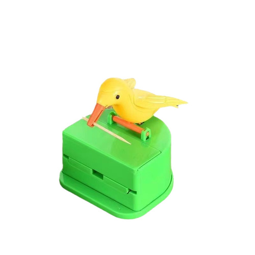 Press the smart toothpick canister Cute little bird toothpick box Cylinder press-type toothpick box home living room storage box