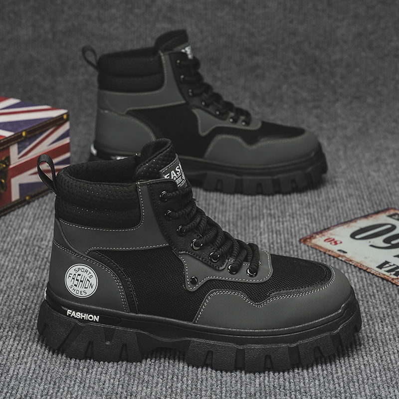 Martin botas de hombre otoño transpirable alto estilo británico botas de herramienta retro al aire libre montañismo deserto botas de combate ruibarbo