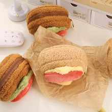 热狗毛绒耳机包 卡通汉堡食玩玩偶毛绒挂件包仿真食物包包小挂饰