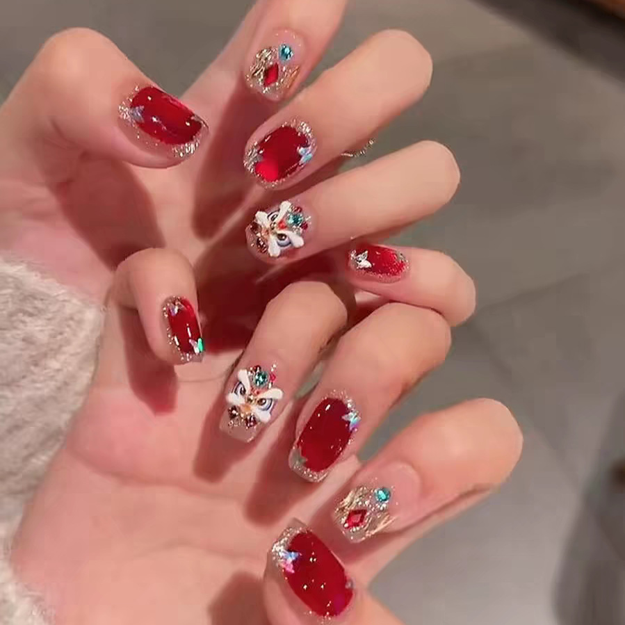 2026 Año Nuevo despierta león manicure manicure ojo de gato manicure manicure
