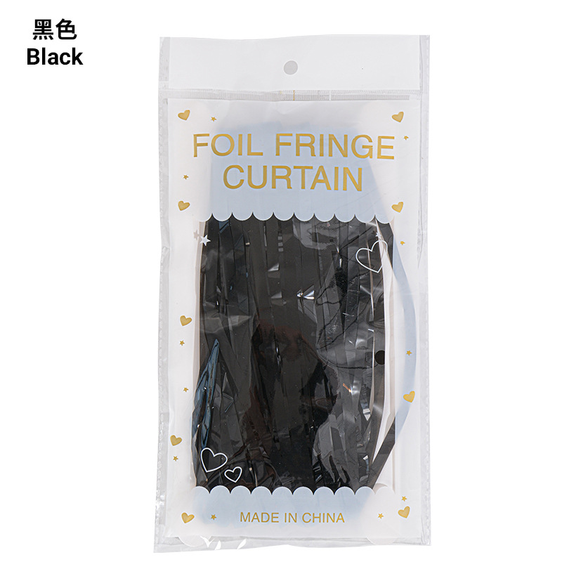 1*2 m cortina de seda de lluvia decoración de fiesta de cumpleaños pared de fondo borla dorada película de aluminio cortina de seda de lluvia fábrica al por mayor
