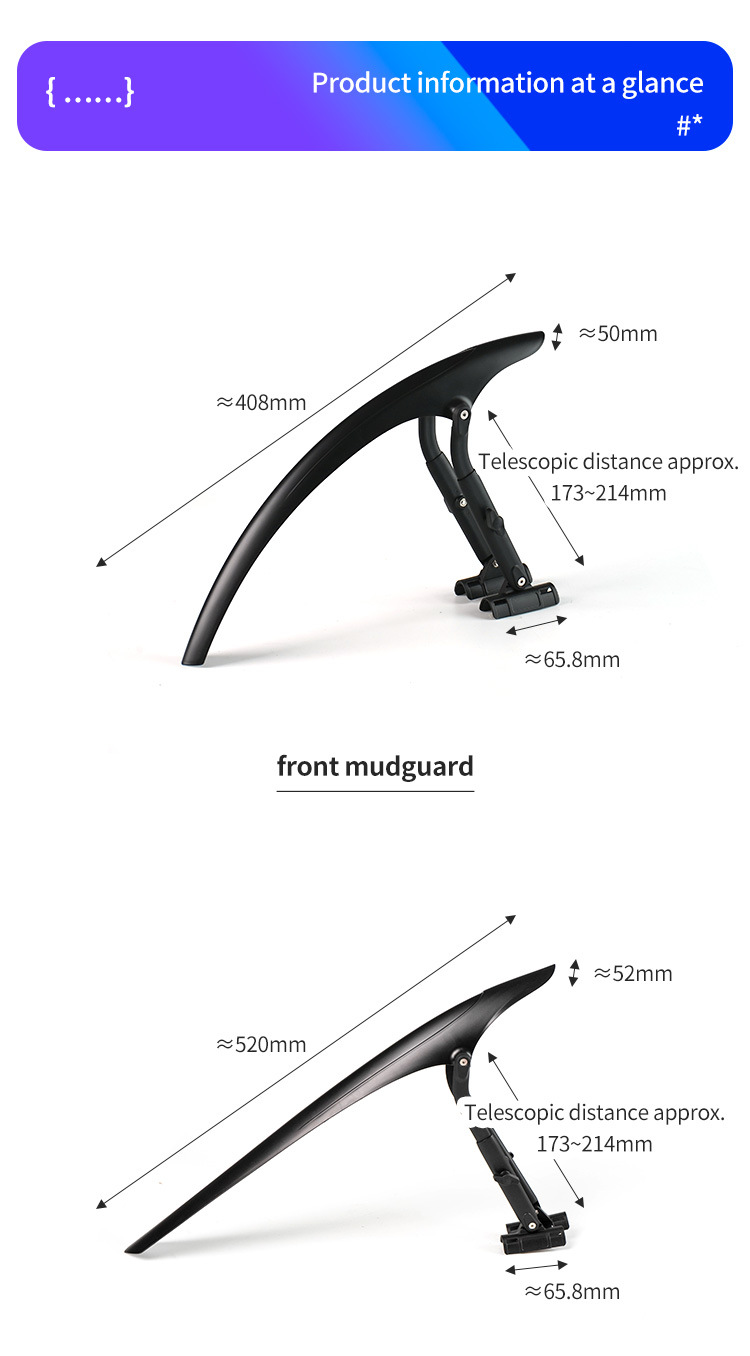 Bicycle Fenders, Mountain Bikes, Road Bikes, Adjustable Rear Wheel Mudguards, Cycling Rain Protection Boards, Exclusively for Cross-Border Sales