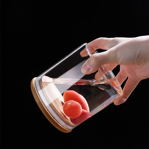 Wholesale Borosilicate Glass Sealed Containers with Bamboo Lids Tea Glass Cans in Multiple Sizes Storage Containers Candy Jars