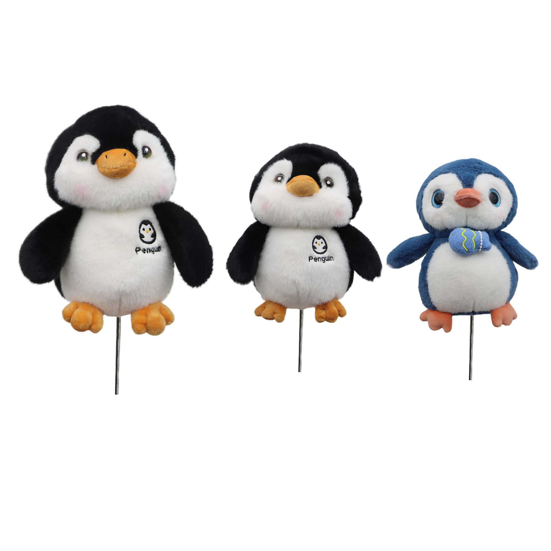 Cute Penguin Bear Golf Club Cover Plush Animal Club Cover for Driver and 35-100 Wood Clubs Cartoon Club Head Cover