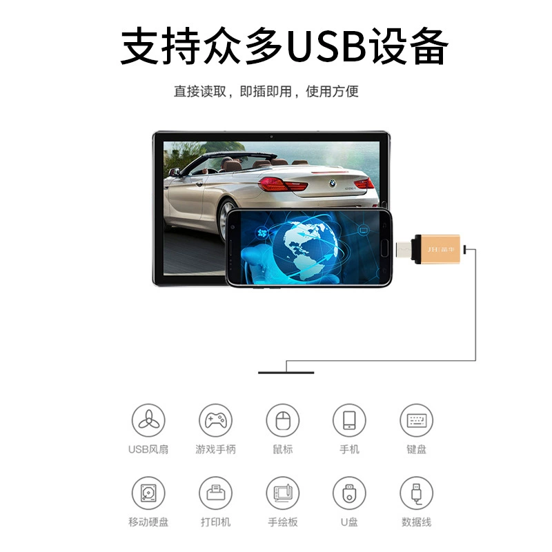 Кристаллический Type-C адаптер OTG, адаптер для смартфона, внешний USB-диск конвертер Type-C мобильного телефона, преобразование USB