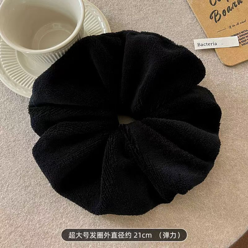 超大毛巾发圈干发大肠发圈女气质简约秋冬丸子头枕头毛绒头绳头饰|undefined