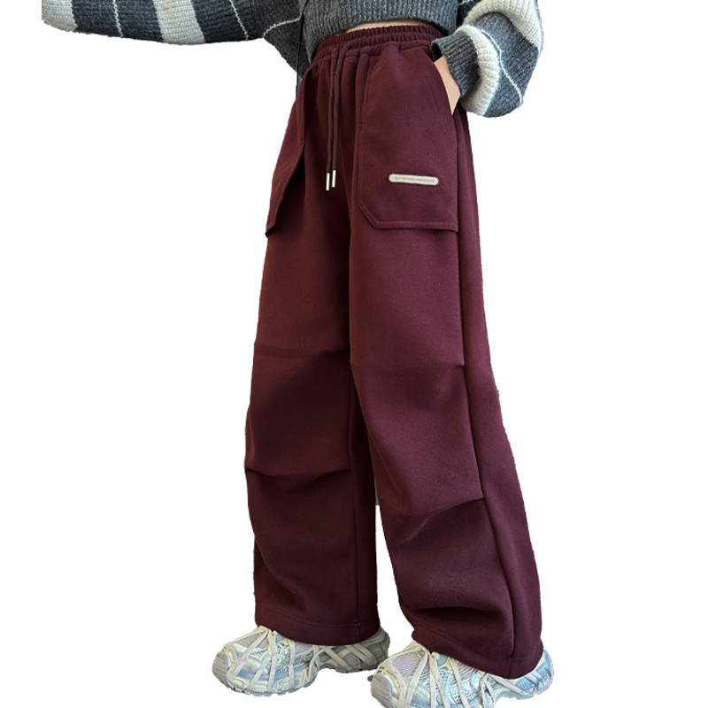 겨울 중다 소녀 기모 커버 바지 새로운 아동복 어린이 소녀 마체테 바지 캐주얼 웨스턴 스타일 트렌디 헤어