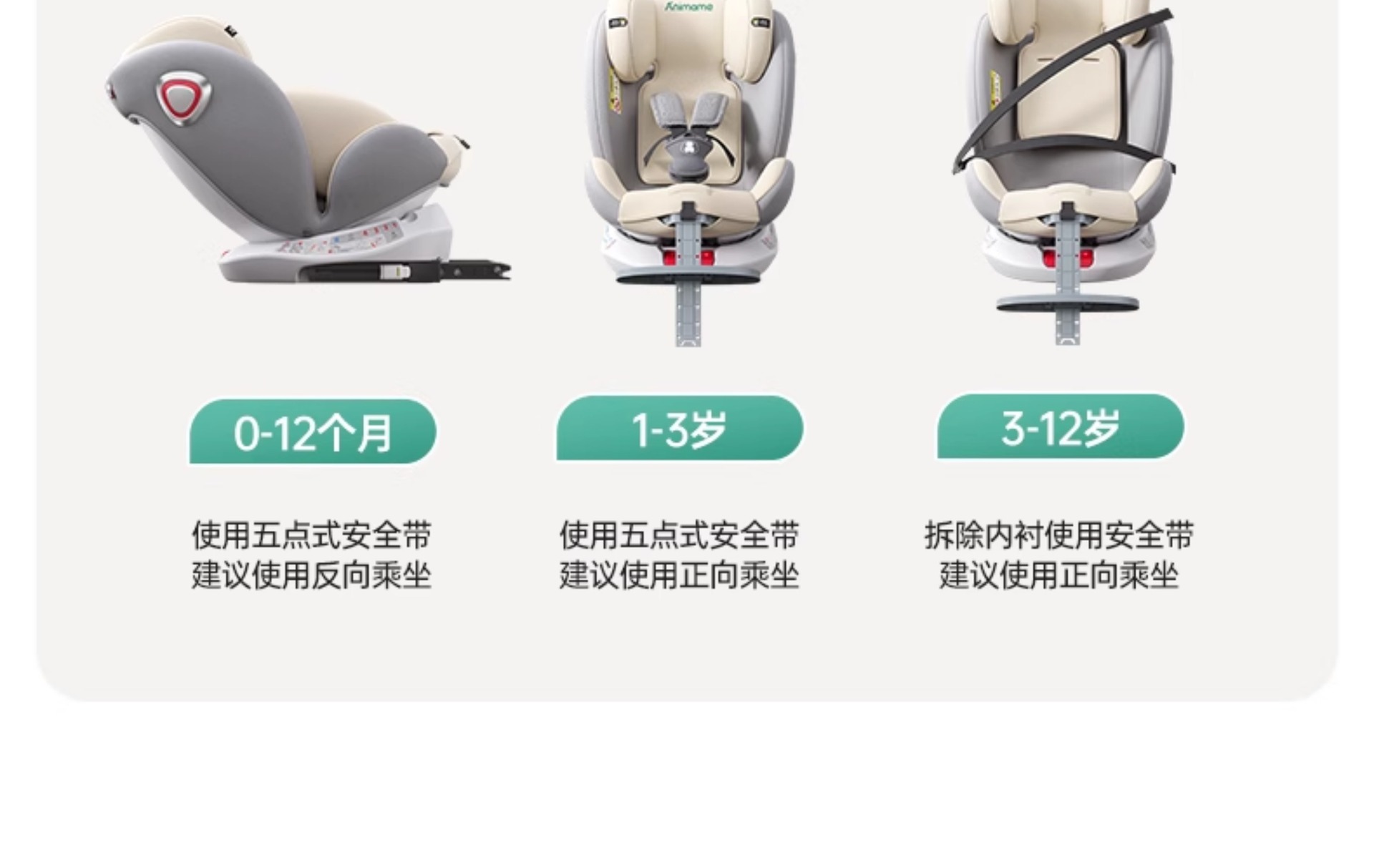Suitable for Kidsren's Safety Seats for Cars, Infants and Toddlers, Car-Mounted, Sit-Down and Reclining Kidsren, Newborns 0 to 1