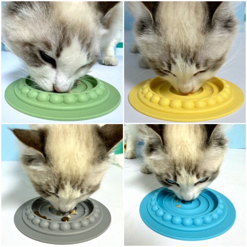 Transfronterizo nuevo gato estera de comida lenta para mascotas plato de comida líquida plato de tira de gato plato de comida lenta vajilla de gato suministros
