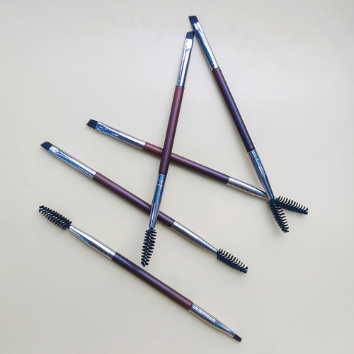 Single double-ended makeup brush, eyebrow brush, concealer brush, spiral brush, eyelashes and eyebrow powder brush, portable beauty tool, makeup brush