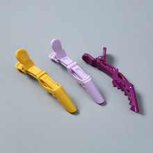 哇噢定制糖果色美发鳄鱼夹鹤嘴夹卷发夹复古塑料交叉定位鸭嘴夹