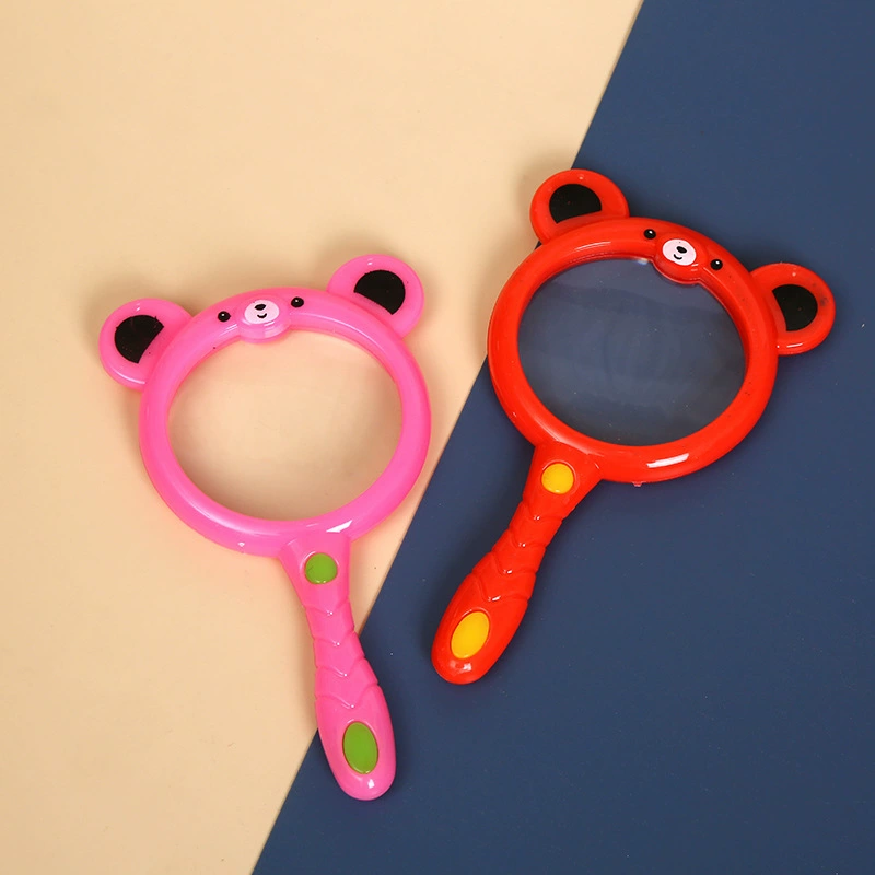 Cartoon plastic magnifying glass, teaching toy for experiments, with little bears, science and technology