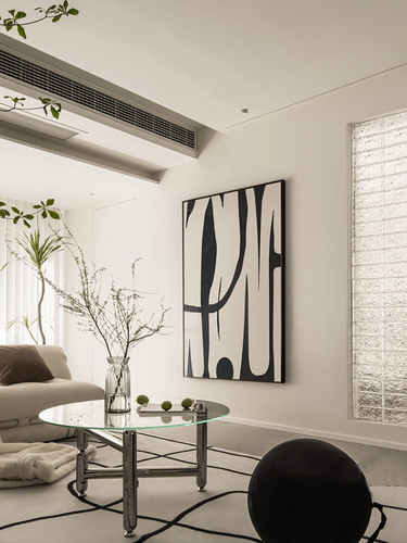Black and White Abstract Living Room Decoration Painting High-End Sofa Background Wall Large Floor Standing Painting Modern Minimalist Entrance Hall Hanging Art