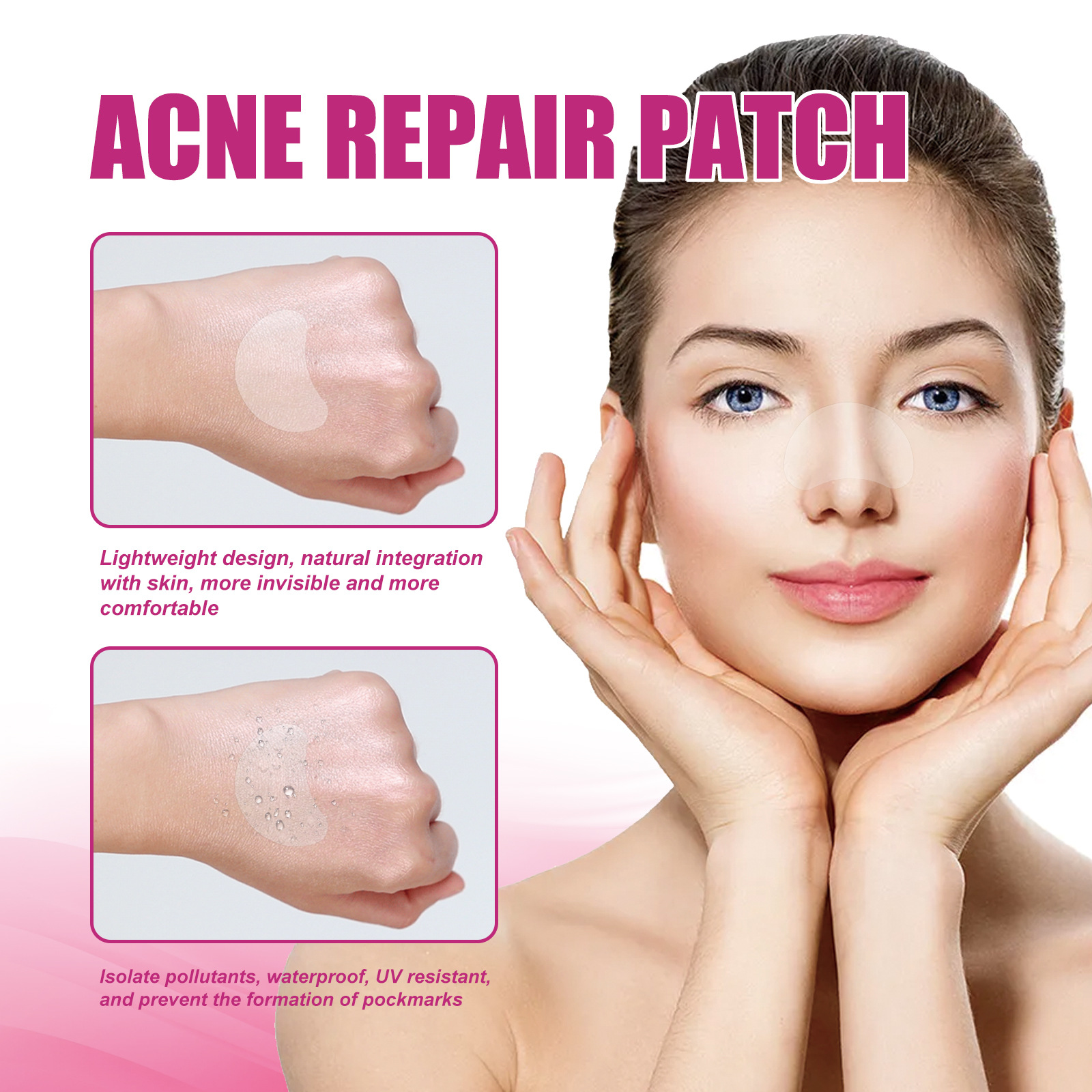 Jayswing Repair Cleaning Pa, atmungsaktiver Concealer, saubere, unsichtbare und transparente Akne-Entfernung_voghion.com