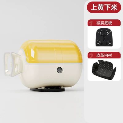 Motorcycle Trunk, Scratch-Resistant and — Motorcycle trunk - yellow-beige-white-circle-with-white-edges-customized-and-shipped-within-48-hours