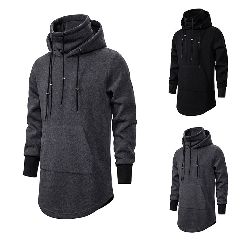 Cross-border foreign trade autumn and winter New Fashion men's Assassin's Creed sweater dark mid-length hooded loose coat for men