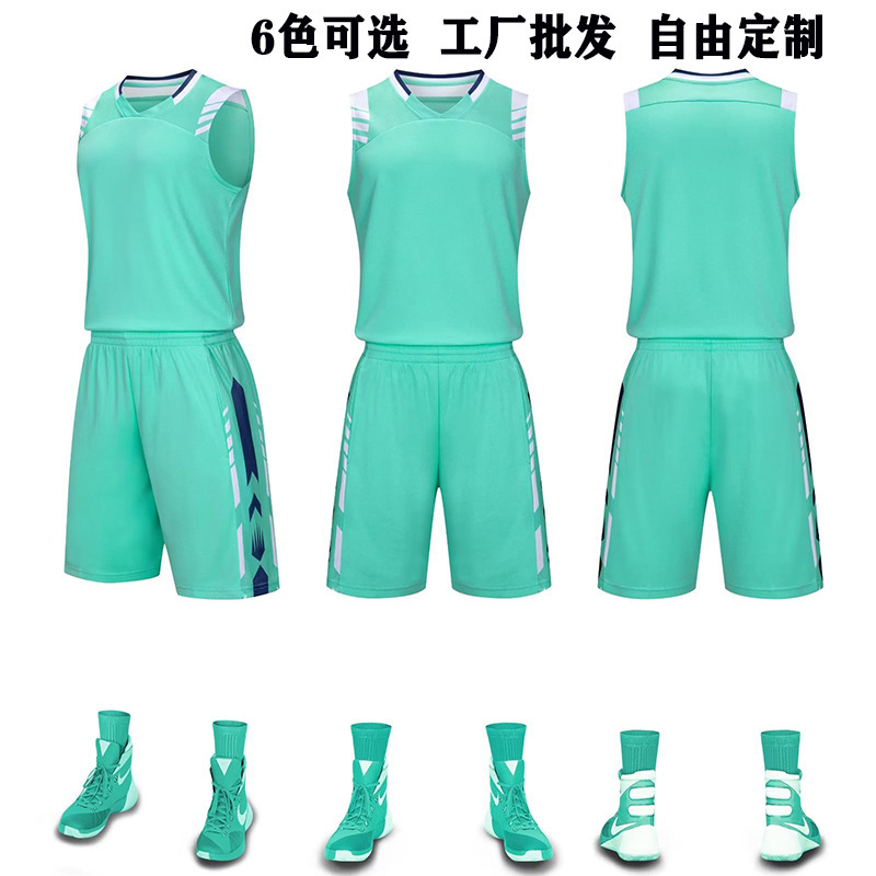 wholesale basketball uniform suit men's jersey printed college competition training team uniform basketball jersey team sports