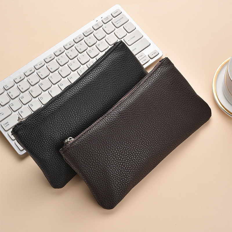 Long capacious wallet for men and women with zipper