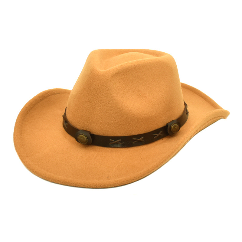 Women's Cowboy Style Solid Color Flat Eaves Fedora Hat display picture 5