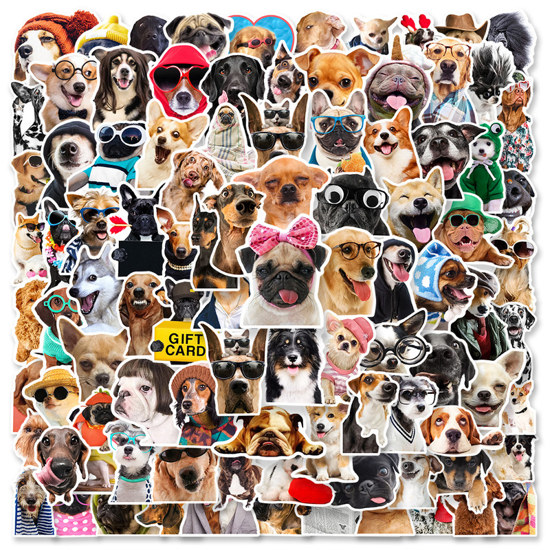 100 pieces cute dog graffiti stickers mobile phone case suitcase thermos cup storage box decorative waterproof stickers