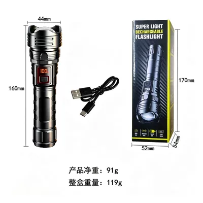 Flashlight, Long-Lasting Battery, Waterproof – UV fənərlər - 008-digital-display-model-free-charging-cable
